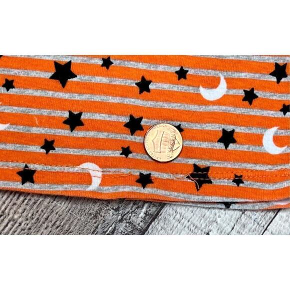 Celebrate Halloween Orange Stripe Moon Stars Sleepwear Pajama Pant Set 7 Spooky - Picture 10 of 12